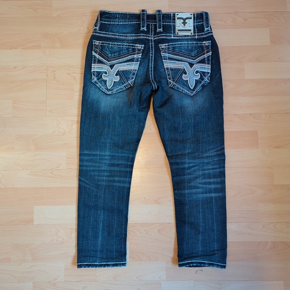 Men's Rock Revival Blue Jeans with Embroidered Pockets - Picture 15 of 15